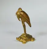 Cigogne sur une tortue by Antoine-Louis Barye, Epreuve en bronze à patine vieil or, sold Jul 2020