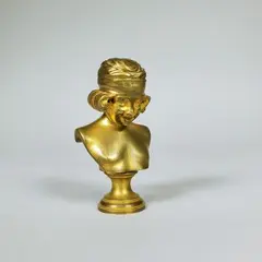 Cachet au buste de jeune fille by Samuel Lipchytz, Epreuve en bronze à patine dorée signée, sold Jul 2020