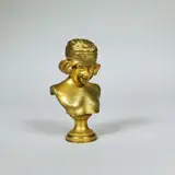 Cachet au buste de jeune fille by Samuel Lipchytz, Epreuve en bronze à patine dorée signée, sold Jul 2020
