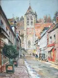Vue de Beaumont le Roger by Louis Aston Knight, Aquarelle et gouache signée en bas à gauche, sold May 2020