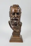 Buste de Victor Hugo dit «à l’illustre maître by Auguste Rodin, Epreuve en bronze à patine brun clair nuancé, sold May 2020