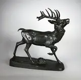 Cerf bramant by Antoine-Louis Barye, Epreuve en bronze à patine brun vert nuancé, sold May 2020