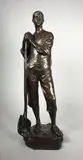 La Hiercheuse by Constantin Meunier, Epreuve en bronze à belle patine brun nuancé brun clair, sold May 2020