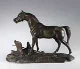 Godolphin Arabian by Arthur du Passage, Epreuve en bronze à patine d'usage brun clair nuancé, sold May 2020