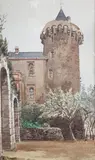 Le château de Pornic by Jean Henri Chouppe, Aquarelle signée en bas à gauche, sold Apr 2020