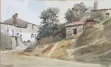 L'entrée du village by Jean Henri Chouppe, Aquarelle située en bas à droite et signée en bas à gauche, sold Apr 2020
