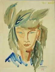 Portrait de femme by Nicolas Carrega, Aquarelle sur papier d'Arches signée en bas à droite, sold Apr 2020