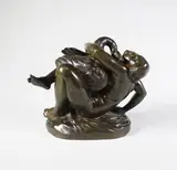 Léda et le cygne by Jean-Jacques Feuchère, Epreuve en bronze à patine brun foncé nuancé, sold Apr 2020