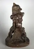 Le dénicheur d'oursons by Emmanuel Frémiet, Epreuve en terre cuite à patine brun nuancé, sold Apr 2020