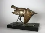 Oiseau des marais by Irénée Rochard, Epreuve en bronze à double patine vert clair e vieil or, sold Apr 2020