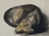 Lionne couchée by Georges Lucien Guyot, Lithographie signée dans la planche, sold Mar 2020