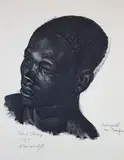 Portrait de Jalingedi Tace Mandja, Fort-Lamy by Alexander Evgenevich Iacovleff, 1924, Lithographie titrée, sold Mar 2020