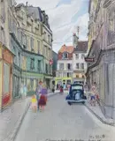 La rue des coches à Saint-Germain-en-Laye by Paul Guion, 1949, Pastel monogrammé en bas à gauche, marqué IV -, sold Mar 2020