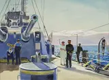 Le Duguay-Trouin approchant de Beyrouth by Raoul du Gardier, Aquarelle signée en bas à droite, sold Mar 2020