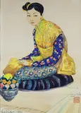 La belle laotienne by Léa Lafugie, 1928, Aquarelle et gouache signée et datée en bas à gauche située Luang Prabang, Laos, vers le b, sold Mar 2020