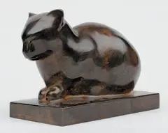 LE CHAT by Jean Joachim, Épreuve en bronze, fonte d'édition originale à patine brun noir, sold May 2013