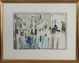Rue passante by Henri Reiter, Pastel sur papier, sold Feb 2026