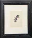 Composition géométrique by Simone Colombier, Gouache sur papier découpé et collé, sold Feb 2026