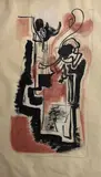 Composition géométrique by Simone Colombier, Encre et sanguine sur papier, sold Feb 2026