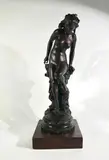 La frileuse by Jean-Baptiste Carpeaux, Bronze à patine brune sur socle en marbre circulaire, sold Feb 2026