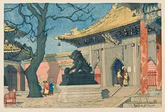 Lama Temple Peking by Elizabeth Keith, woodblock print on paper, sold Apr 2024