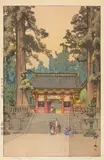 Toshogu Temple by Hiroshi Yoshida, woodblock print on paper, sold Apr 2024