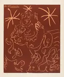 Carnaval by Pablo Picasso, linocut on paper, sold Apr 2024