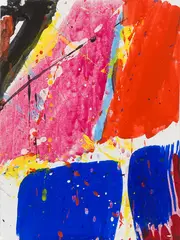 Untitled #5 by Sam Francis, oil and plastic emulsion (acrylic) on paper, sold Apr 2024