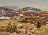 Valley of the Lièvre River by A. Y. Jackson, 1964, oil on canvas, sold Apr 2024
