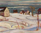 The St. Lawrence at Port au Persil by A. Y. Jackson, oil on board, sold Apr 2024