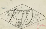Auf der Wäschleine by Heinrich Zille, Um 1912, Tuschfeder auf Papier, sold Jun 2016
