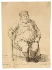Der Gastwirt Martin Wessely in Josefstadt in Böhmen by August Kopisch, Feder in Schwarzgrau auf Papier, sold Jun 2015