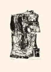 Atischa by Emil Schumacher, 1959, Original-Mappe mit 9 Radierungen, jeweils auf Papier, sold May 2014