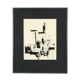 Untitled (Monochrome Abstract) by Pat Bowers, Ink wash on paper, sold Jan 2026
