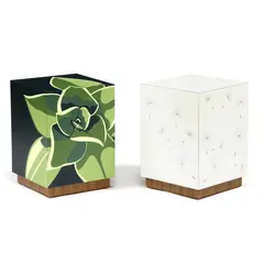 Two Inlaid Block Side Tables by Lucy Turner, Contemporary, sold Jan 2026