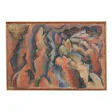 Orange & Blue Foliage Forms by James P. Clark, Oil on canvas, sold Jan 2026