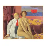 Figures and Watermelon by Miguel Antonio Bonilla, Oil on canvas, sold Jan 2026