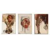 Triptych by Fernando Correa Arrazola, Mixed media on board, sold Jan 2026