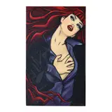 Untitled (Vampiress) by Sas Christian, Acrylic with paint and glitter on panel, sold Jan 2026