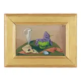 Still Life with Skull, Pitcher and Grapes by Edgar Levy, Oil on canvas, sold Jan 2026