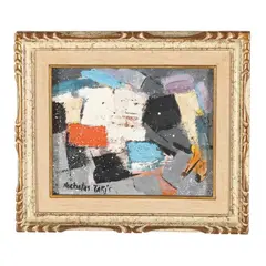 Untitled (Abstract Composition) by Nicholas Takis, Oil on masonite, sold Jan 2026