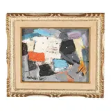 Untitled (Abstract Composition) by Nicholas Takis, Oil on masonite, sold Jan 2026