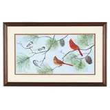 Cardinals and Chickadees by Duane Raver Jr., Watercolor and gouache on paper, sold Jan 2026