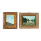 Two Small Paintings by Frank Milan, Oil on panel, sold Jan 2026