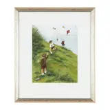 Children Flying Kites by Sylvia Marciniak, Oil on paper, sold Jan 2026