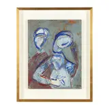 Untitled (Figures) by Richard Mandin, Oil on board, sold Jan 2026