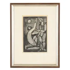 Biblical Scene: Mont des Olives by Georges Rouault, Woodcut engraving on paper, sold Jan 2026