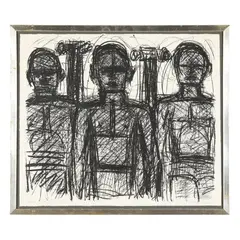 Bathers with Columns by Lester Johnson, Lithograph on paper, sold Jan 2026