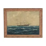 Schooner at Sea by Robert Edmund Lee, Oil on canvas, sold Dec 2025