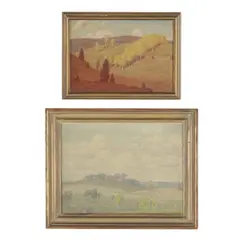 Two Landscape Paintings by Andrew Thomas Schwartz, Each an oil on board, sold Dec 2025